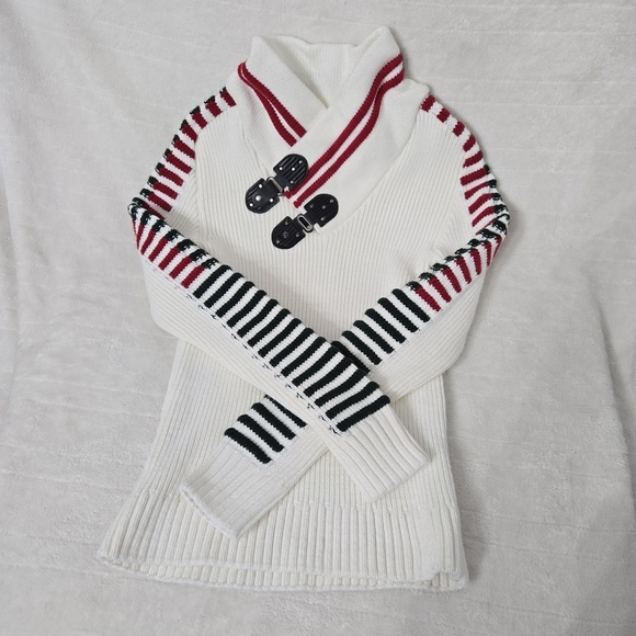 Ce & Ce Men's Size M Shawl Collar Sweater White Officecore Academia Preppy - Picture 8 of 8